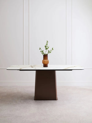 Imperia White Ceramic Marble Effect Rectangular Dining Table - XShowhome Limited - Xshowhome