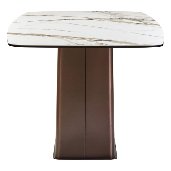 Imperia White Ceramic Marble Effect Rectangular Dining Table - XShowhome Limited - Xshowhome