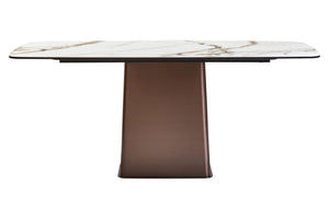 Imperia White Ceramic Marble Effect Rectangular Dining Table - XShowhome Limited - Xshowhome