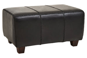 Inca Black Leather Bench with Teak Wood Legs - Canwell Interiors Limited - Xshowhome