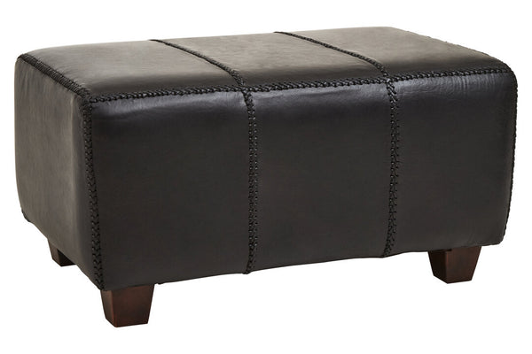 Inca Black Leather Bench with Teak Wood Legs - Canwell Interiors Limited - Xshowhome