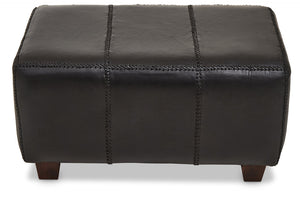 Inca Black Leather Bench with Teak Wood Legs - Canwell Interiors Limited - Xshowhome