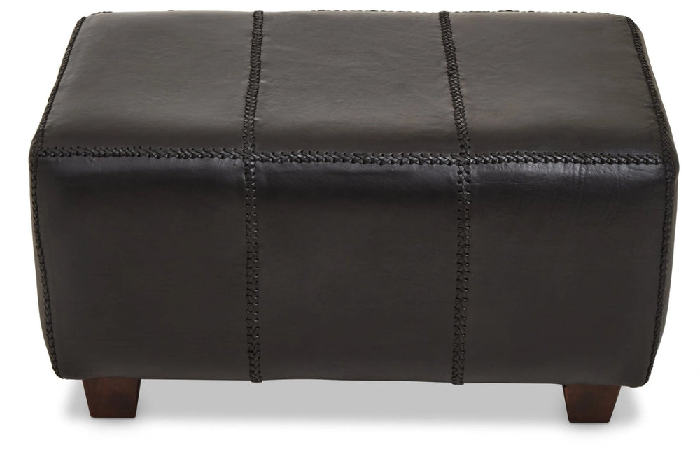 Inca Black Leather Bench with Teak Wood Legs - XShowhome Limited - Xshowhome