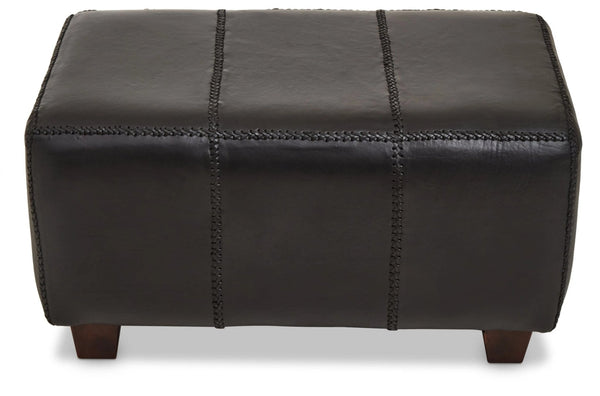 Inca Black Leather Bench with Teak Wood Legs - XShowhome Limited - Xshowhome