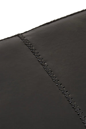 Inca Black Leather Bench with Teak Wood Legs - XShowhome Limited - Xshowhome