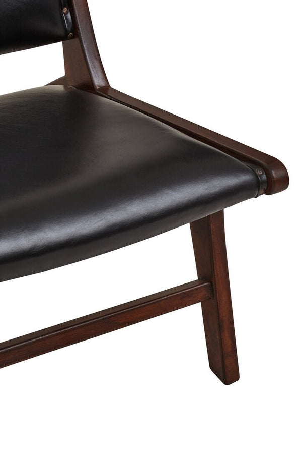 Inca Genuine Black Leather Lounge Chair - Canwell Interiors Limited - Xshowhome