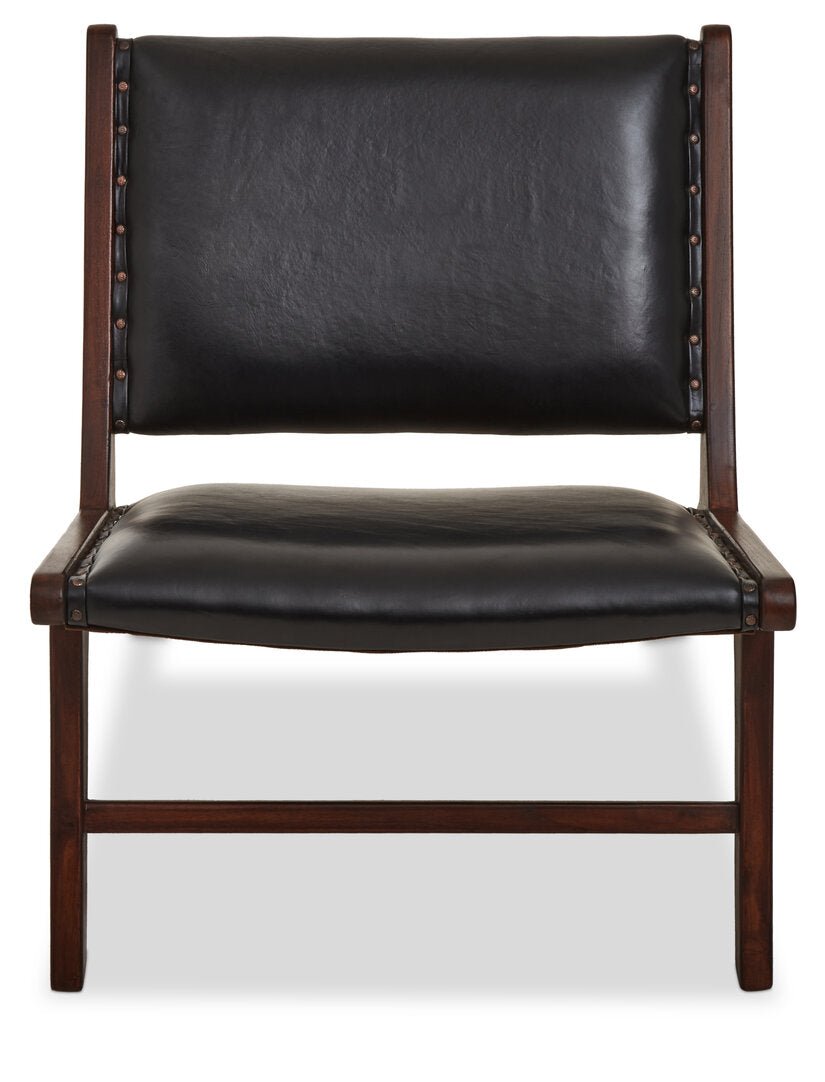 Inca Genuine Black Leather Lounge Chair - Canwell Interiors Limited - Xshowhome
