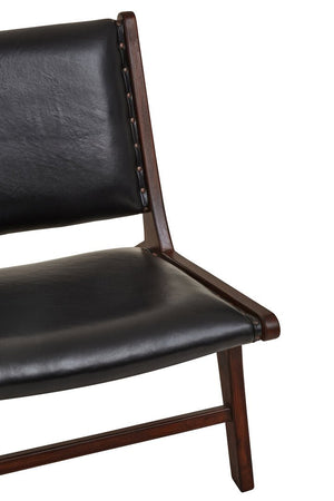 Inca Genuine Black Leather Lounge Chair - Canwell Interiors Limited - Xshowhome