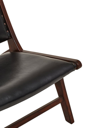 Inca Genuine Black Leather Lounge Chair - Canwell Interiors Limited - Xshowhome