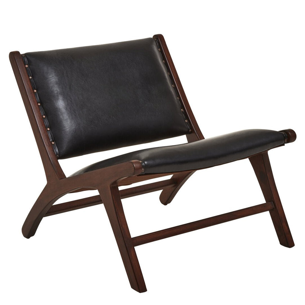 Inca Genuine Black Leather Lounge Chair - Canwell Interiors Limited - Xshowhome