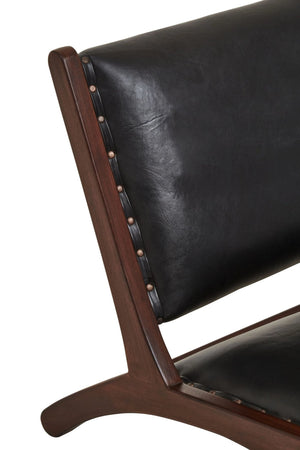 Inca Genuine Black Leather Lounge Chair - XShowhome Limited - Xshowhome