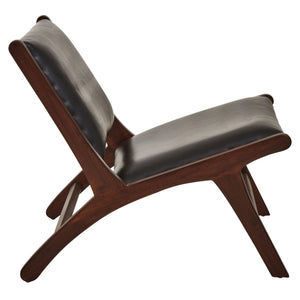 Inca Genuine Black Leather Lounge Chair - XShowhome Limited - Xshowhome