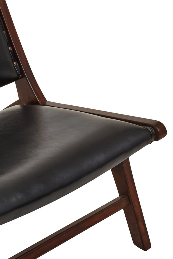 Inca Genuine Black Leather Lounge Chair - XShowhome Limited - Xshowhome