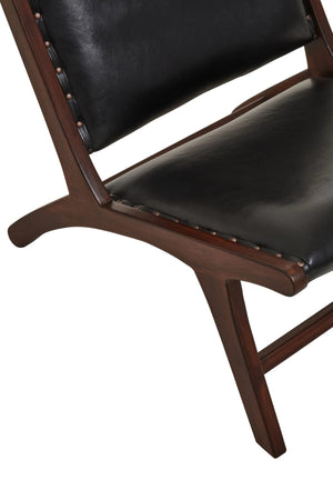 Inca Genuine Black Leather Lounge Chair - XShowhome Limited - Xshowhome