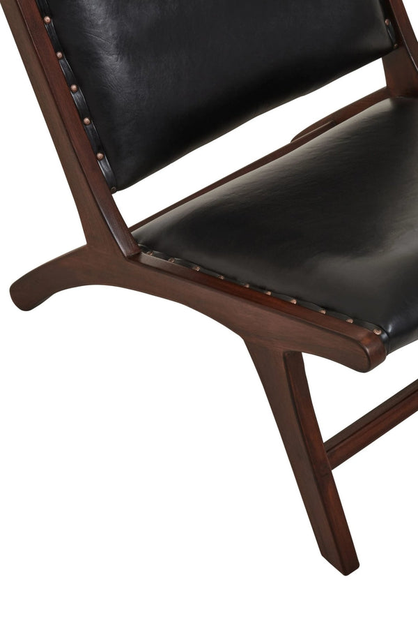 Inca Genuine Black Leather Lounge Chair - XShowhome Limited - Xshowhome
