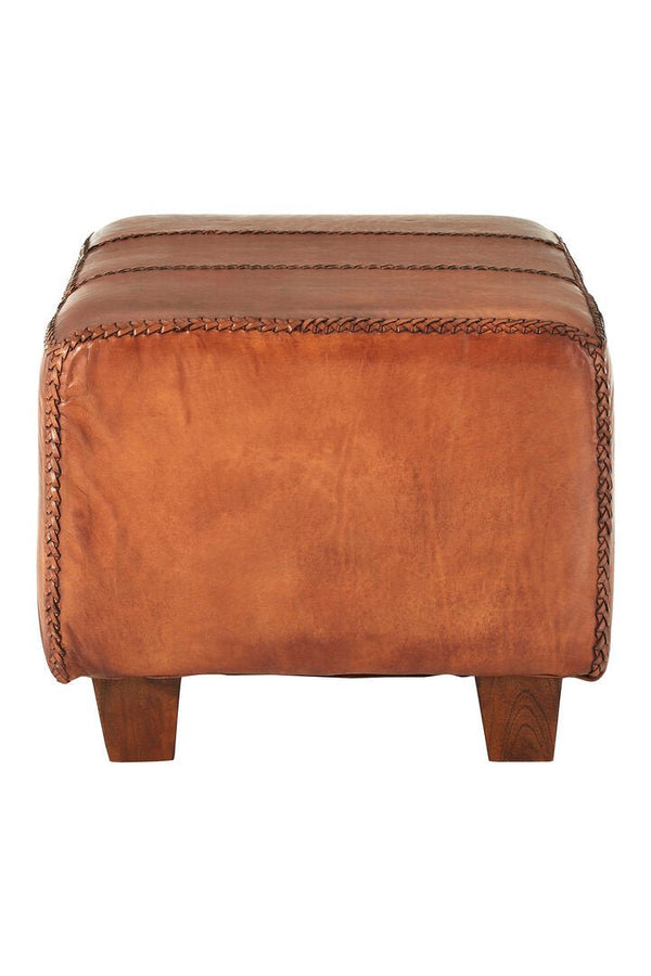 Inca Leather Bench With Teak Wood Legs - Canwell Interiors Limited - Xshowhome