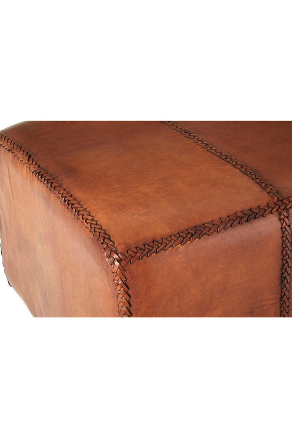 Inca Leather Bench With Teak Wood Legs - Canwell Interiors Limited - Xshowhome