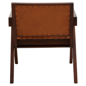 Inca Tan Leather and Teak Frame Dining Chair - Canwell Interiors Limited - Xshowhome