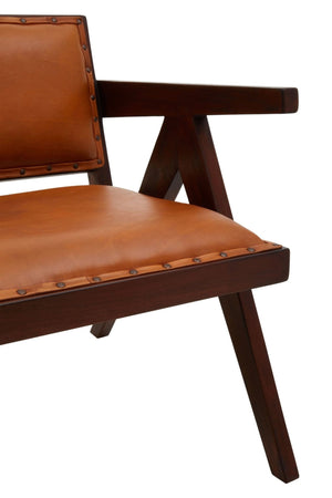 Inca Tan Leather and Teak Frame Dining Chair - XShowhome Limited - Xshowhome