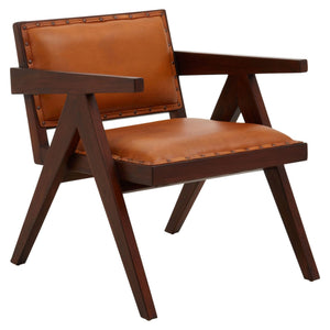 Inca Tan Leather and Teak Frame Dining Chair - XShowhome Limited - Xshowhome