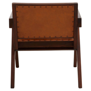 Inca Tan Leather and Teak Frame Dining Chair - XShowhome Limited - Xshowhome