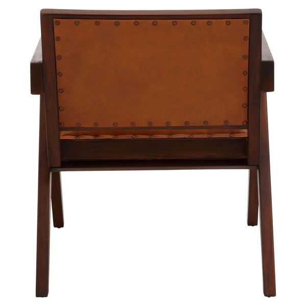 Inca Tan Leather and Teak Frame Dining Chair - XShowhome Limited - Xshowhome