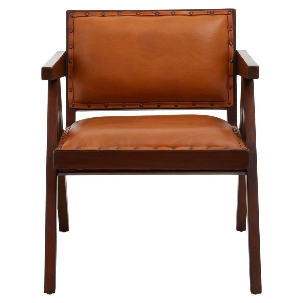 Inca Tan Leather and Teak Frame Dining Chair - XShowhome Limited - Xshowhome
