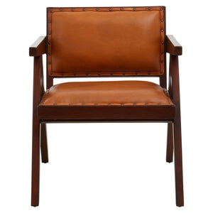 Inca Tan Leather and Teak Frame Dining Chair - XShowhome Limited - Xshowhome