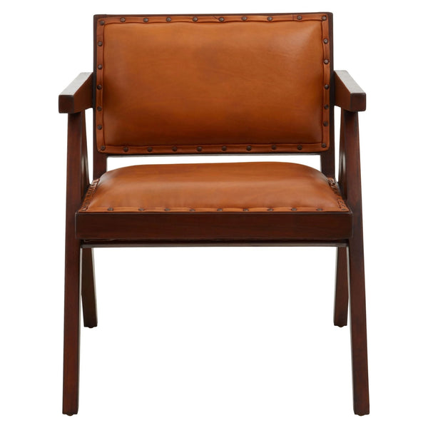 Inca Tan Leather and Teak Frame Dining Chair - XShowhome Limited - Xshowhome