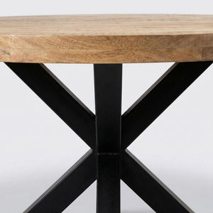 Industrial Round X Leg Dining Table 150*150 Cm - Canwell Interiors Limited - Jaipur