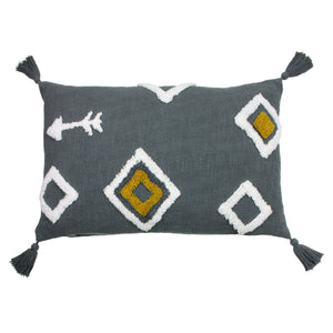 Inka 40x60 Feather Filled Cushion Charcoal - Canwell Interiors Limited - Riva