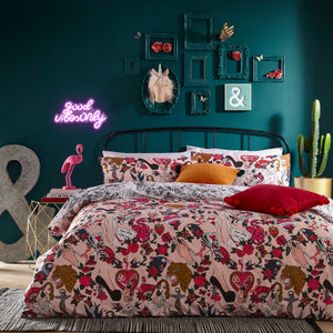 Inked King Size Duvet Set Blush - Canwell Interiors Limited - Riva