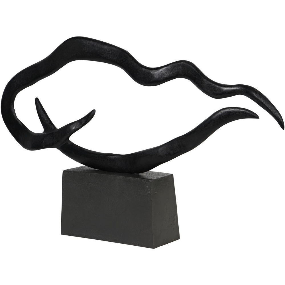 Isla Large Textured Black Aluminium Abstract Sculpture - XShowhome Limited - Libra