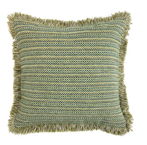 Jacquard Mlti Thread Wt Fringe – Green 45x45 - Canwell Interiors Limited - Malini