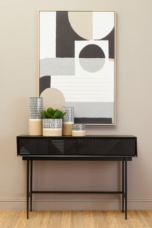 Jakara Black Finish Console Table with 2 Drawers - Canwell Interiors Limited - Xshowhome
