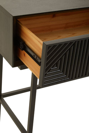 Jakara Black Finish Console Table with 2 Drawers - Canwell Interiors Limited - Xshowhome