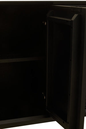 Jakara Black Finish Sideboard with 4 Doors and 3 Drawers - Canwell Interiors Limited - Xshowhome