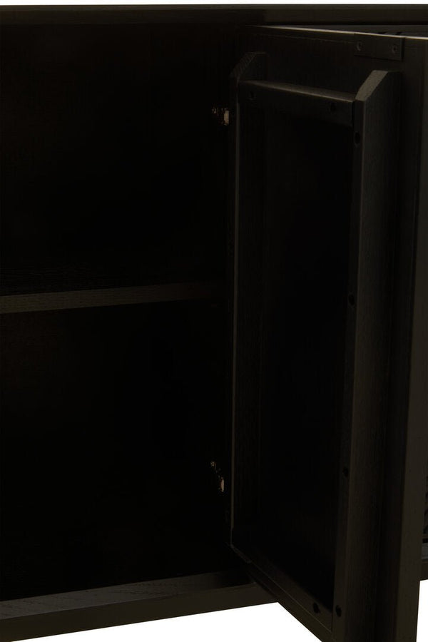 Jakara Black Finish Sideboard with 4 Doors and 3 Drawers - Canwell Interiors Limited - Xshowhome