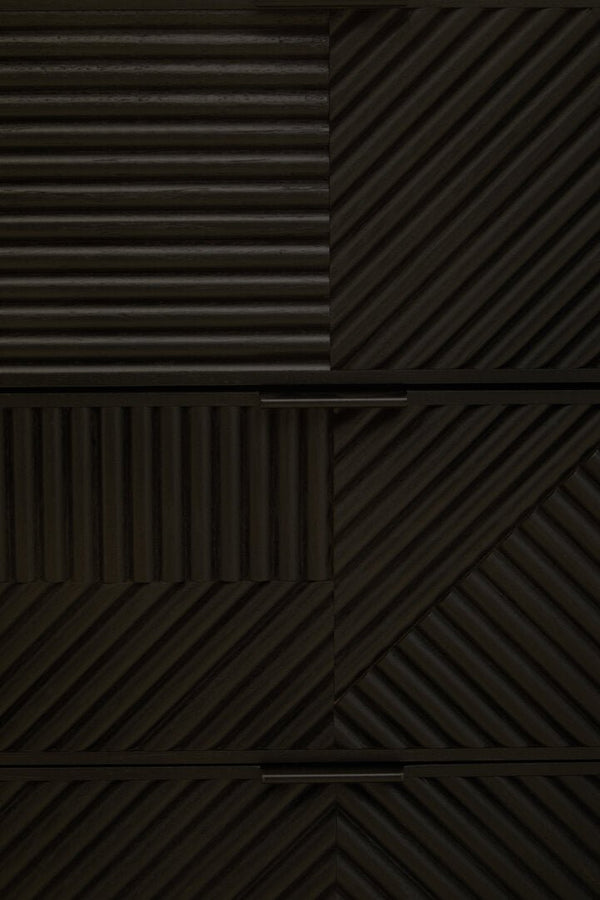 Jakara Black Finish Sideboard with 4 Doors and 3 Drawers - Canwell Interiors Limited - Xshowhome