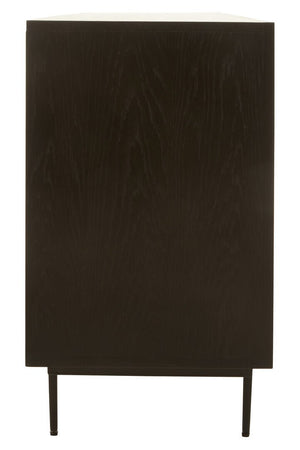 Jakara Black Finish Sideboard with 4 Doors and 3 Drawers - Canwell Interiors Limited - Xshowhome