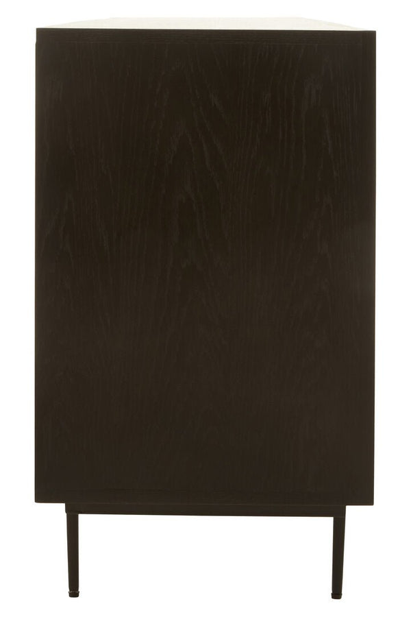 Jakara Black Finish Sideboard with 4 Doors and 3 Drawers - Canwell Interiors Limited - Xshowhome