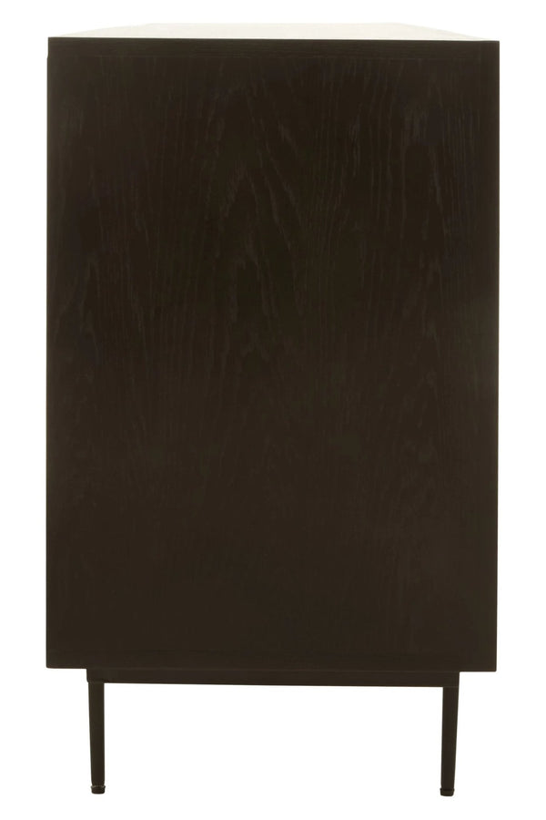 Jakara Black Finish Sideboard with 4 Doors and 3 Drawers - XShowhome Limited - Xshowhome