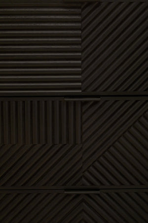 Jakara Black Finish Sideboard with 4 Doors and 3 Drawers - XShowhome Limited - Xshowhome