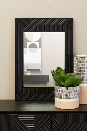 Jakara Black Finish Wall Mirror - Canwell Interiors Limited - Xshowhome