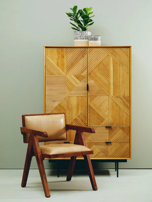Jakara Natural Finish Cabinet with Drawers - XShowhome Limited - Xshowhome