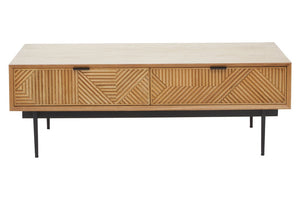 Jakara Natural Finish Coffee Table with Drawers - Canwell Interiors Limited - Xshowhome