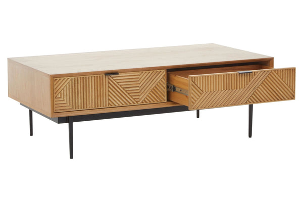 Jakara Natural Finish Coffee Table with Drawers - XShowhome Limited - Xshowhome