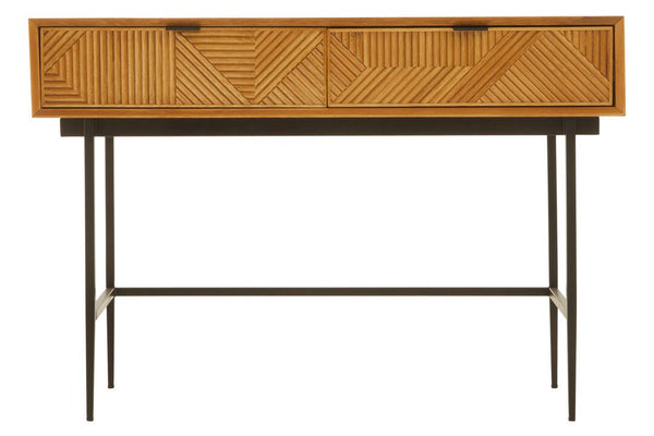 Jakara Natural Finish Console Table with 2 Drawers - Canwell Interiors Limited - Xshowhome