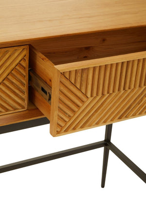 Jakara Natural Finish Console Table with 2 Drawers - Canwell Interiors Limited - Xshowhome