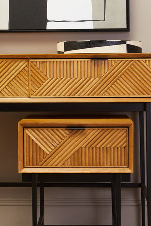 Jakara Natural Finish Console Table with 2 Drawers - Canwell Interiors Limited - Xshowhome